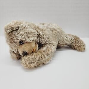 Steiff Floppy Zotty Teddy Bear 1960s Mohair Plush 28cm 11" Bell in Paw No ID Vtg